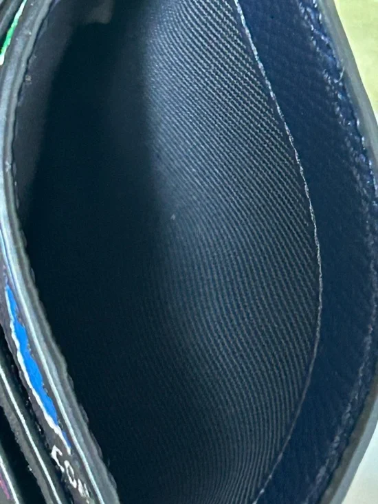 Coach Black Floral Pebbled Leather Card Sleeve Approx. 4 x 2.5 - Picture 6 of 11